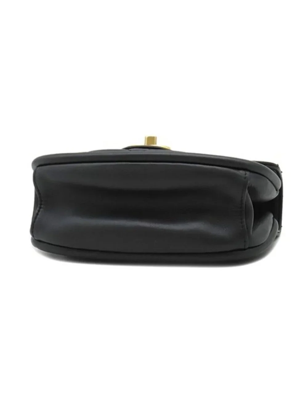 Chanel Shoulder Bag CC Logo Mini Chain Calfskin Black Gold